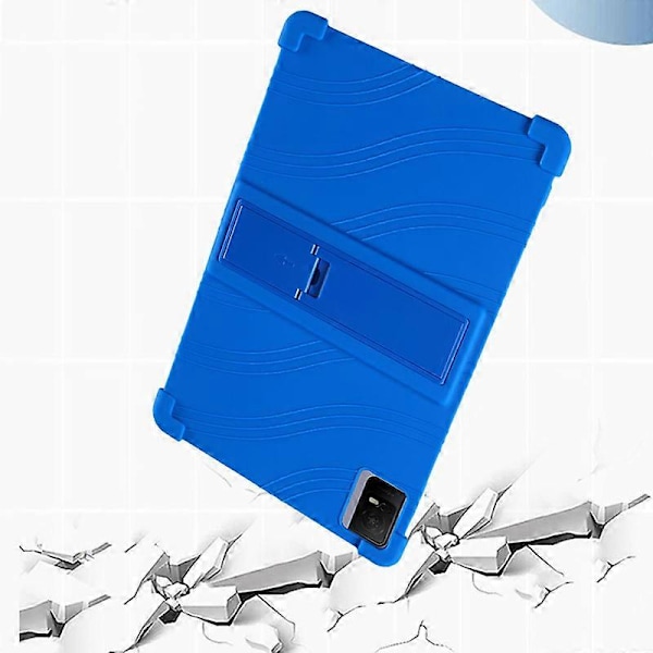 Silikoninen tablettikotelo TCL Tab 11 -tabletille, PC-jalusta, paksunnetut kulmat, suojaava tablettikotelo Dark Blue