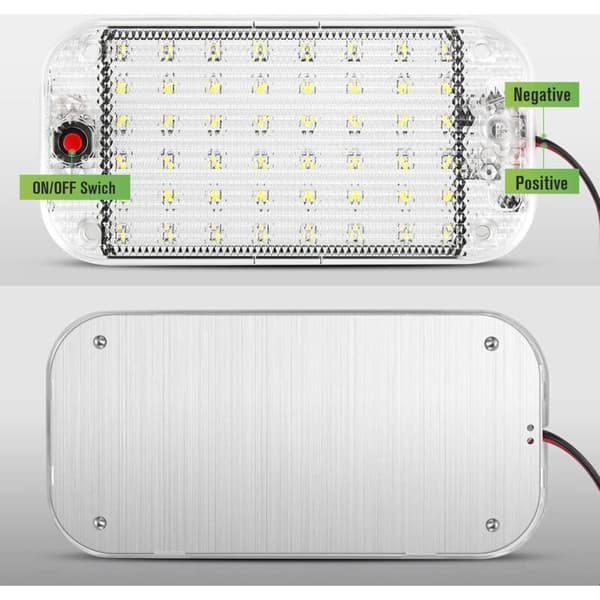 10W 48 LED interiörbelysning, universell stark interiörbelysning med på/av-knapp för 12V-85V bil, skåpbil, lastbil, husbil, båt, husvagn