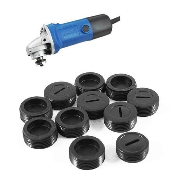 10 Parter Karbonbørstedeksel 14mm Rund Gummi Mutterstopper Holder Hetter Veske Sliper Tilbehør