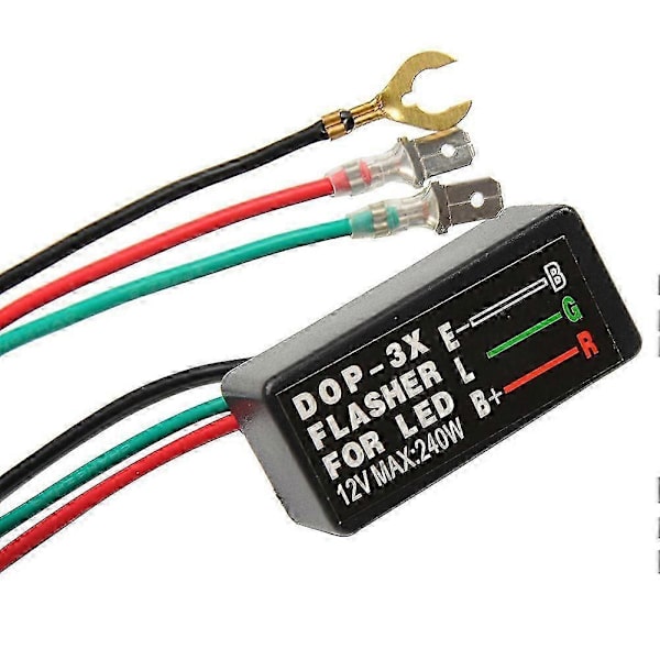 Høykvalitets motorsykkel LED blinklysrelé 3-Pin 12V Elektronisk motorsykkel ATV blinklys LED lys blinklysrelé 80 ganger/min 240W