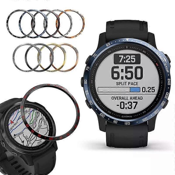 Bezel Ring Styling Frame Fodral för Garmin Fenix 6S 6S safir Smart Watch Rostfritt Stål Skydd Anti-rep Skyddsring Style E