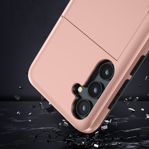 Samsung Galaxy A55 5G Hybridisuojakuori korttipaikalla, ruusukulta