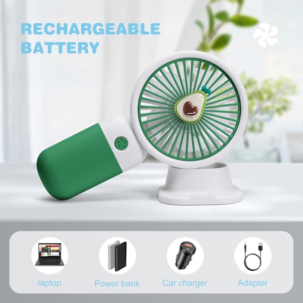Kannettava mini USB -käsituuletin jäähdytykseen, tehokas, sopii retkeilyyn ja matkustamiseen Green