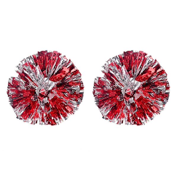 2 Pakke Metallisk Cheerleading Pom Pom Cheerleader Heiegruppe Pompomer Dans Heie Plast Pom Poms For Idrettslag HeieA202412062 Red