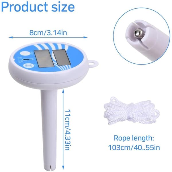 Pooltermometer, flydende pooltermometer, solcelledrevet pooltermometer, digitalt pooltermometer