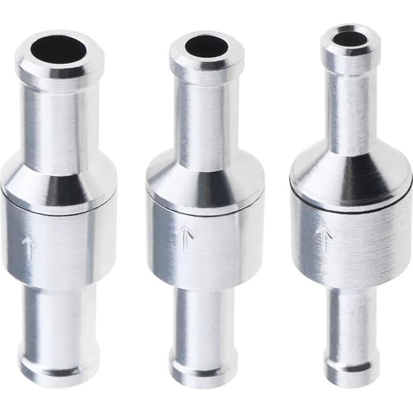 3st Envägs Backventil 6mm 8mm 10mm Aluminiumventil för Vattenslang, Bensin, Biodiesel, Kylvätska, Vattentryckspumpstillbehör