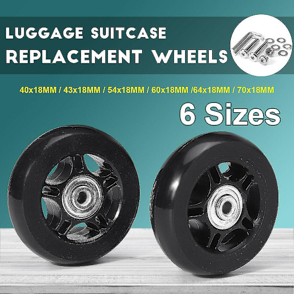 Hiljainen matkalaukun pyörä Universal Wheel Rubber Runner -matkalaukun laakerin korjaussarja 54mmx18mm