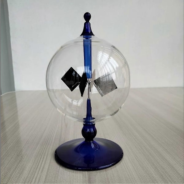 4 Blader Roterende Glass Vindmølle Solcelledrevet Crookes Radiometer Lysmølle/Pedagogisk Undervisning S