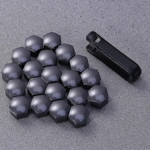 20 st 19 mm hjulmutterkapslar, hjulbultmutterkapslar, hexagonala däckmutterkapslar (svart) grey 17MM