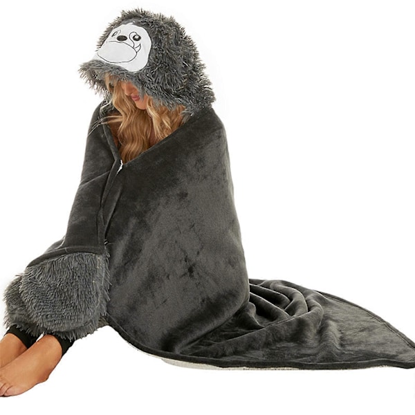 Ko Print Tæppe Blødt Ko Print Kastetæppe Fleece Tæppe Ko Mønster, 100% Nyt Gray