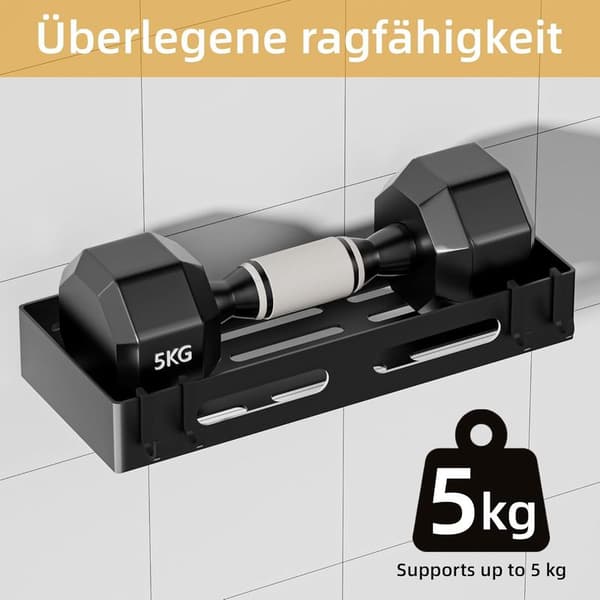 Badeværelseshylde uden boring, 2 stk. bruse-sæbeskål, badeværelsesopbevaring med klæbemiddel (sort)