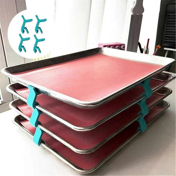 12 stk. Bakeplate Stable Stable Space Saving Tray Stackers for Ovn, Fryser og Kjøkkenbenk Dur