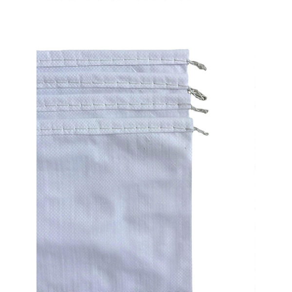 10-pack vävda skräpväskor - Slitstark polypropenkonstruktion - Starka vita väskor - Jumbo industriella förvaringsväskor - 45 x 77 cm