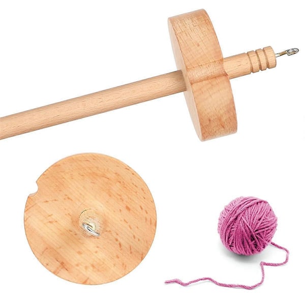 Drop Spindel Top Whorl Garn Spinner til Hækling Spindehjul til Garnfremstilling Håndskåret Træ Sp