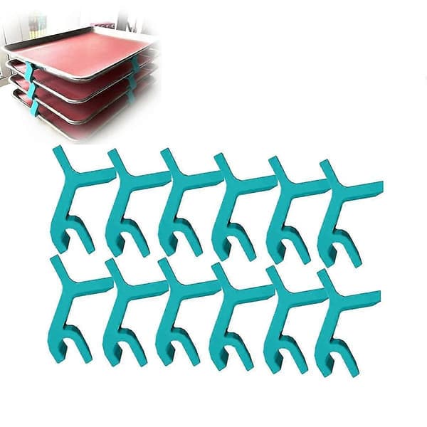 12 stk. Bakeplate Stable Stable Space Saving Tray Stackers for Ovn, Fryser og Kjøkkenbenk Dur