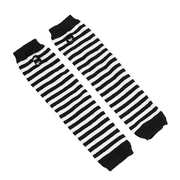 Fingerlösa Handskar Stilren Längd 31cm Vinter Armvärmare Vinteraccessoarer Black and white stripe