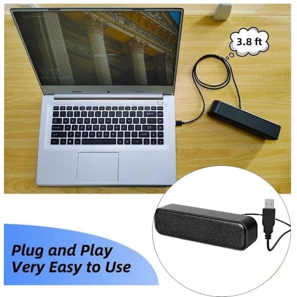 Notebook Lille Audio Computer Desktop Højttaler Multimedia Desktop Lang Stribe Audio