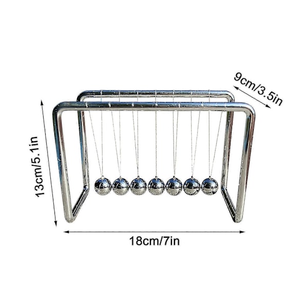 Newtons Vugge Bumper Ball Kule Fysikk Dekompresjon Dekorasjon 7 Perler Full Metallramme Newtons Kule