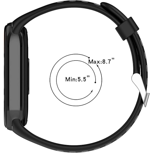 Smart klockarmband kompatibel med Xiaomi Mi Band 8, silikonklockarmband, ersättningsarmband, handledsband, handledsslinga, tillbehör black blue