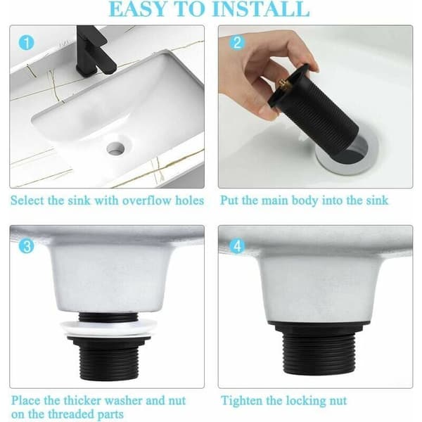 Pop-up bottenventil, Pop-up bottenventil utan bräddavlopp, Universal pop-up bottenventil för diskho, Click-clack bottenventil för diskho, Diskbänkssil