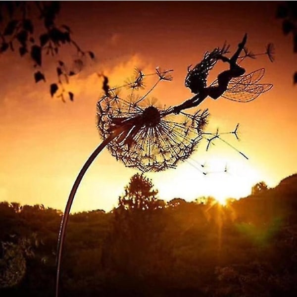 NY Dansande Fälva Maskros Staty Ornament Insatser Gratis Dandelion H