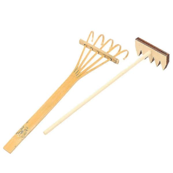 Sæt med 2 naturlige bambusriver til Zen-have sand DIY dekorations ornament tilbehør