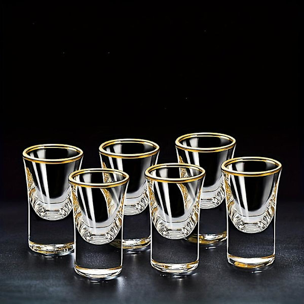 6 stk., 15 ml/0,5 oz Mini Shotsglas til Bar, Pub, Klub, Restaurant og Hjemmebrug - Perfekt til at Nyd dine Yndlingsdrinks