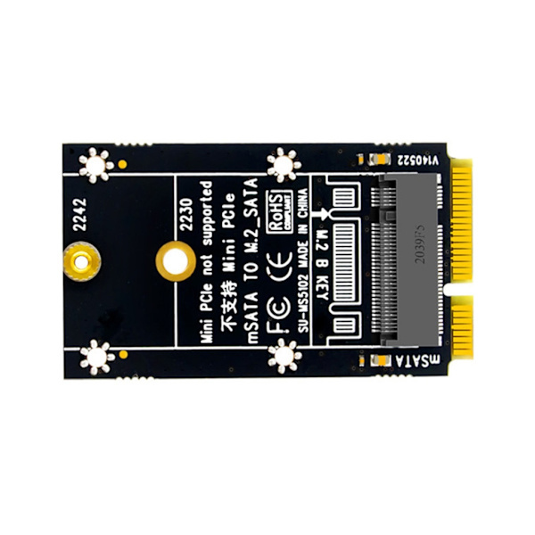 MSATA-M.2 SATA -sovitinlaajennuskortti tukee SSD 2230 2242 6Gbps nopeaa