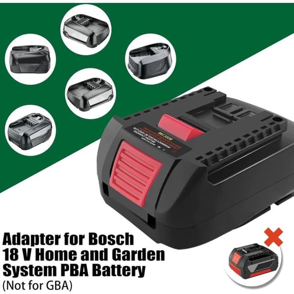 BOSC18B batteriadapter til Bosch 18V PBA Gloria-batterier, batterikonverteringsadapter til Bosch Professional 18V GBA-værktøjer