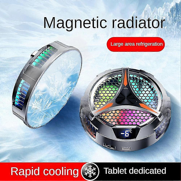 X42 Tabletin Jäähdytin RGB Värikäs Valaistus 10cm Magneettinen Puolijohdejäähdytin Tuuletin Tabletille