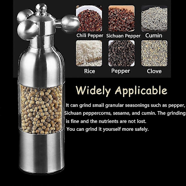 Sort Pepperkvern Salt Pepperkvern Krydderkvern Kjøkken Kreative Gadgets Pepper- og Saltkvern Gold 21cm