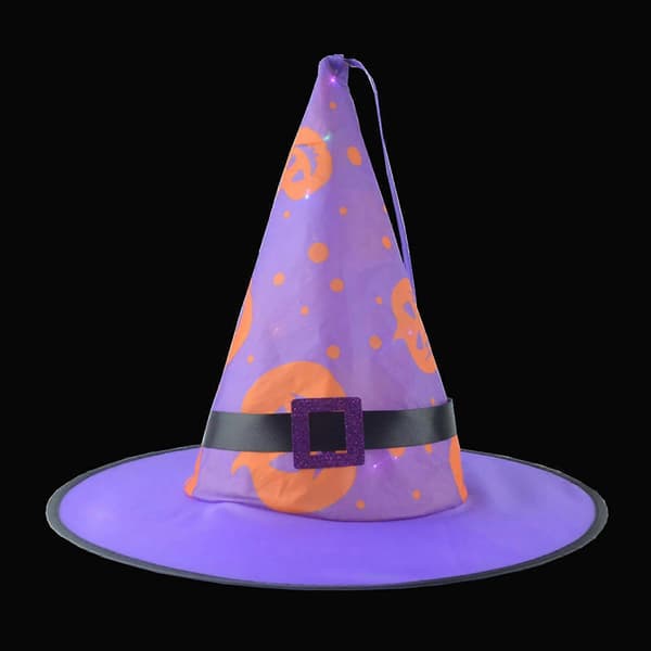 Halloween Dekor Halloween Glødende Hatt Barn Voksen Fest Dans Heks Hatt E One Size