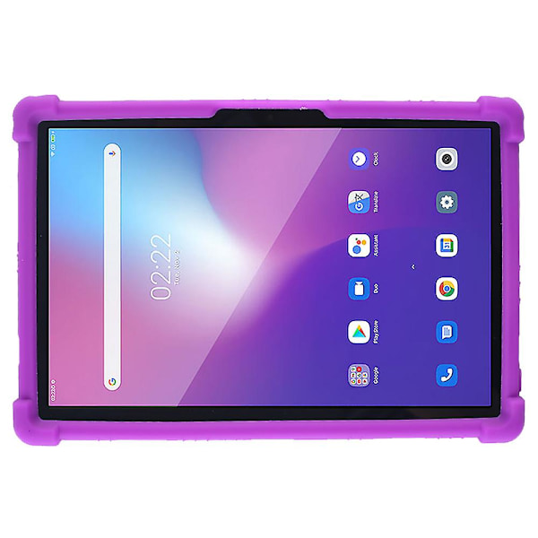 Tablet-fodral för Blackview Tab 12 Stöttåligt Silikon+PC Skyddsfodral med Ställ Purple