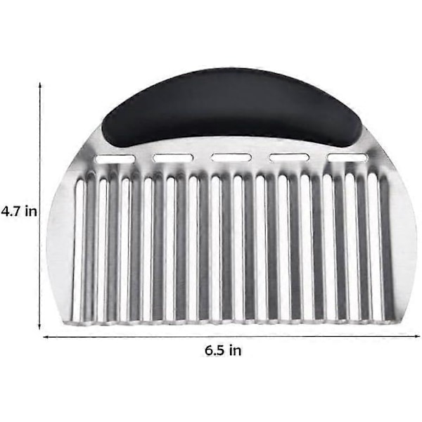 Kraftig Crinkle Cutter i rustfrit stål Bølgeformet hakker Fransk Fry Slicer til kartofler Gulerodschips og frugter, grøntsager, kartofler, løg