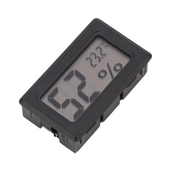 Svart Digital LCD Hygrometer Termometer for Sigarboks Skap