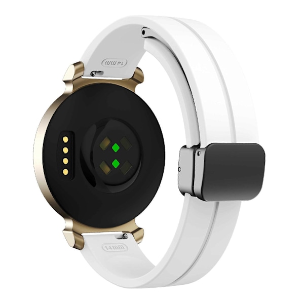 Silikonarmband för Garmin Lily 2 med Magnetisk Vikbar Spänne White Black Buckle
