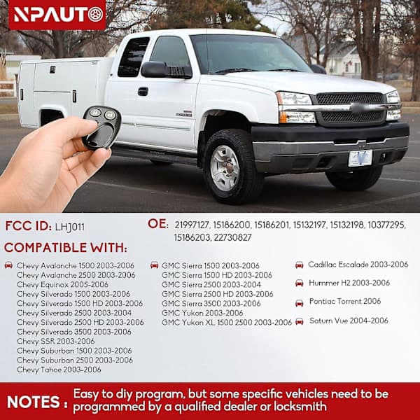 Nyckelbricka Passar Chevy Silverado Avalanche Suburban Tahoe SSR Equinox 2003 04 05 2006 C Sierra