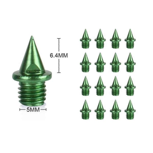 50-pakning 5 mm piggsko-pigger Erstatning Lette metallpigger for sprintløping Sport Voksne Green