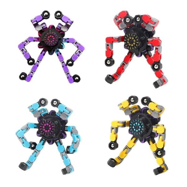 4-delat transformerande fidget spinner-leksaksset för stresslindring