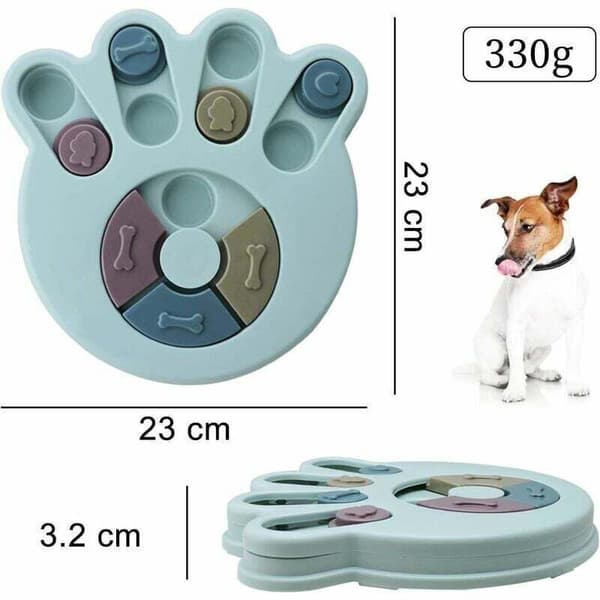 Hundepuslespil, madudlevering, holdbart interaktivt hundelegetøj, intelligens træningslegetøj (blå)