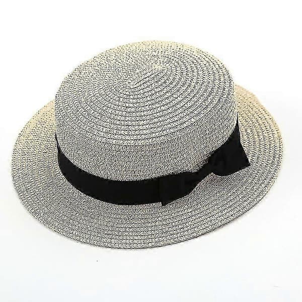 Stråhatt til dame, solskjerm med bred brem, strandhatter Beige
