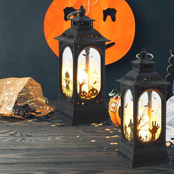 3-delt Halloween LED-lyktsett, dekorativ Halloween LED-oljelampe