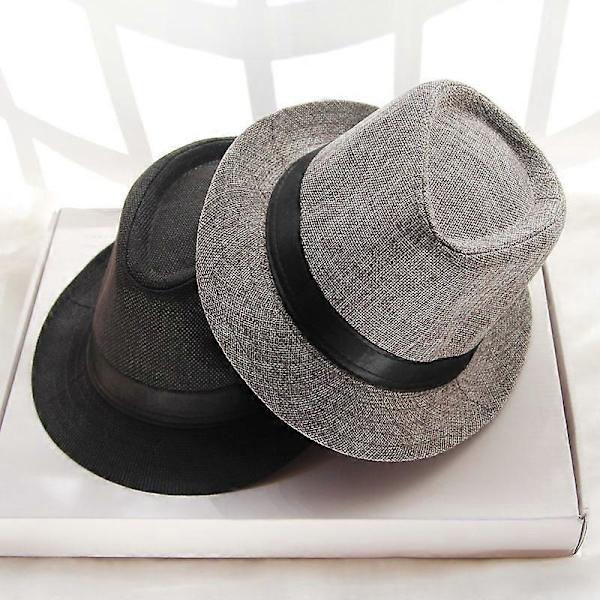 Unisex Olki Fedora Panama Hattu Kesä Aurinko Lyhyt Lieri Kukka Trilby Kuubalainen Lippahattu black