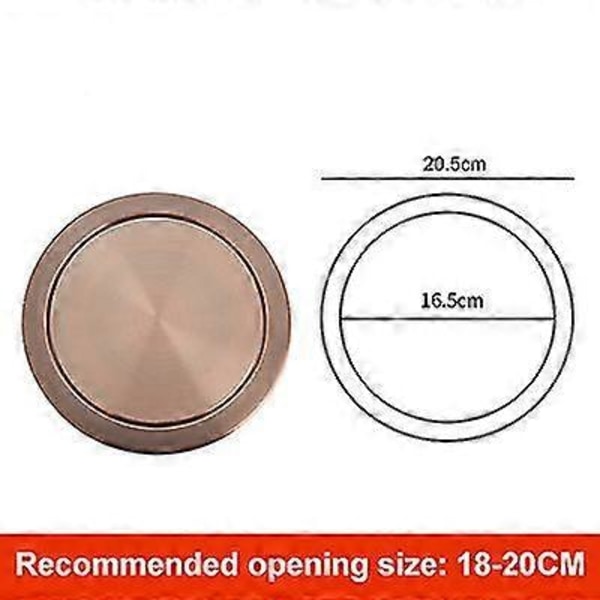 Rustfritt Stål Flapp Flush Innfelt Innebygd Balanse Sving Flapp Lokk Deksel Søppelbøtte Søppelkasse Kjøkken Benkeplate Søppelkasser & Avfallsbeholdere Round-Red Bronze20CM