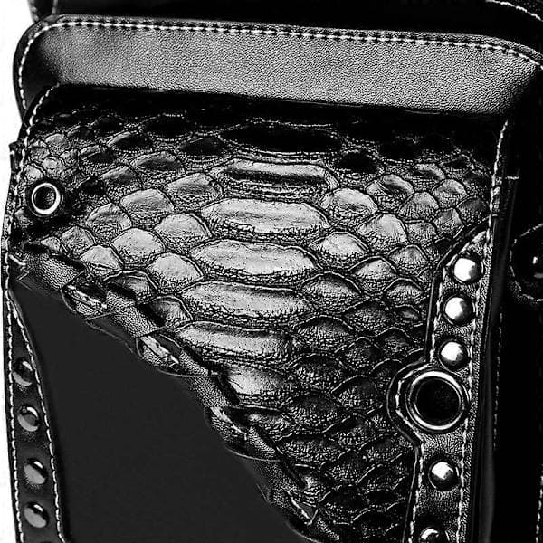 Steampunk Mode Läder Kvinnor Motorcykel Present Design Midjeväska Casual PU Lårväskor Rese Midjebältesväska Benväska