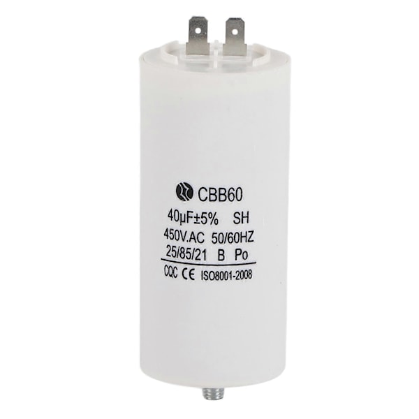 CBB60 450V 40uf Vannpumpekondensator for vaskemaskin 50/60Hz