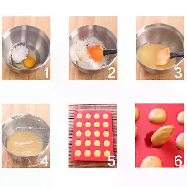 Fødevaregodkendt Madeleine Skal Kageform Silikone Kageform BPA-fri Skalformede Kiksforme Non-stick Bageform Bageudstyr