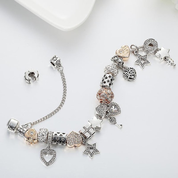 Säljer Pulcera Surtidor Crystal Charm Armband For Women Diy Beads Fit B17006 18CM