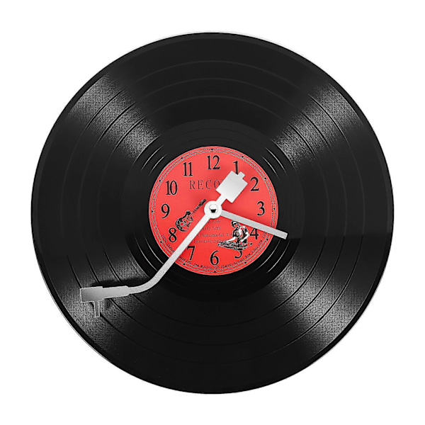 Europeisk Retro Nostalgisk Ultratyst Klocka Vinylskiva Personlig Väggklocka Café Bar Dekorativ Väggklocka