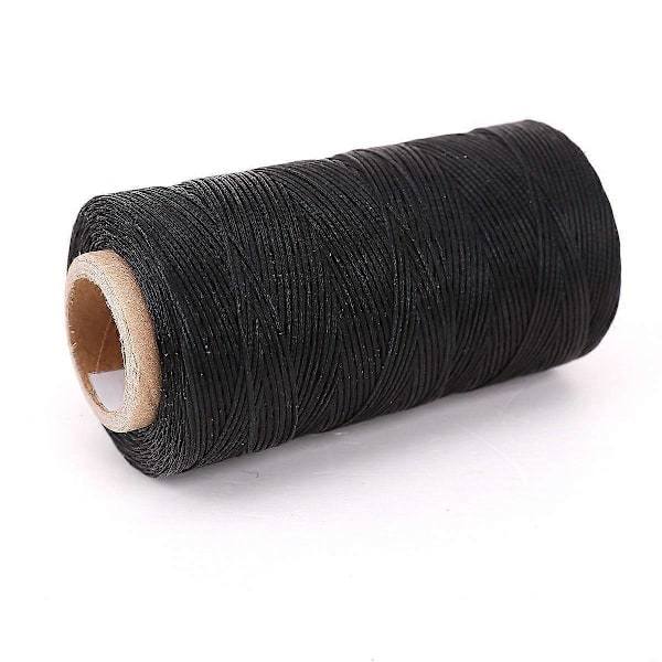 Flat vokset trådrull 260M lær lær DIY DIY svart